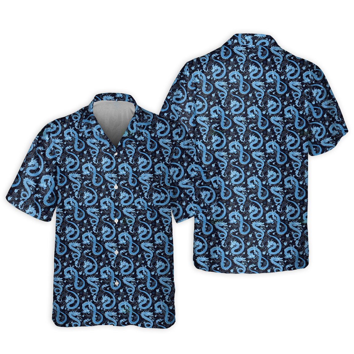 DnDDragonBlackAndBlueStyle HawaiianShirt_8793_3