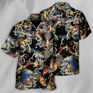 Dragon Breathing Fire Awesome - Hawaiian Shirt