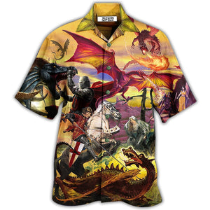 Dragon Fighting The Knights - Hawaiian Shirt