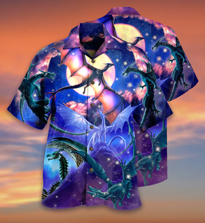 Dragon Fly To The Moon - Gift For Men And Women - Hawaiian Shirt