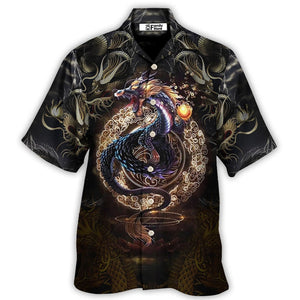 Golden Japanese Dragon - Hawaiian Shirt