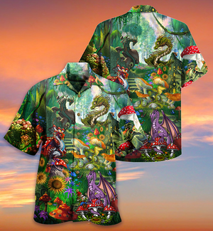 Dragon Mushroom Love Forest - Gift For Men And Women - Hawaiian Shirt