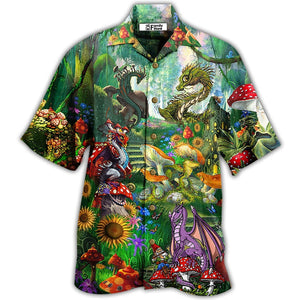 Dragon Mushroom Love Forest - Gift For Men And Women - Hawaiian Shirt