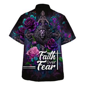 Faith Over Fear Flower Jesus - For Men And Women - Hawaiian Shirt