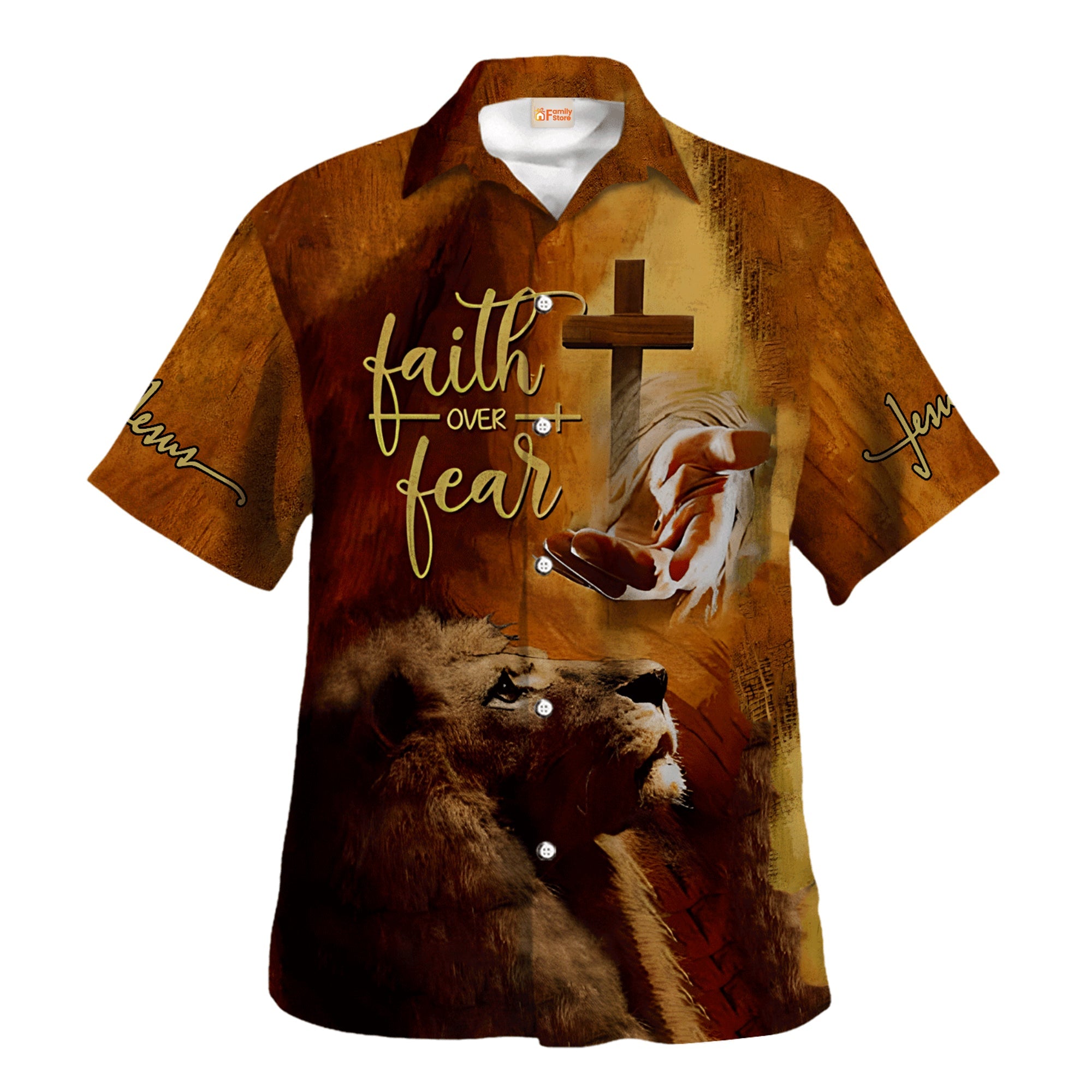 Faith Over Fear The Hand Of God - Hawaiian Shirt