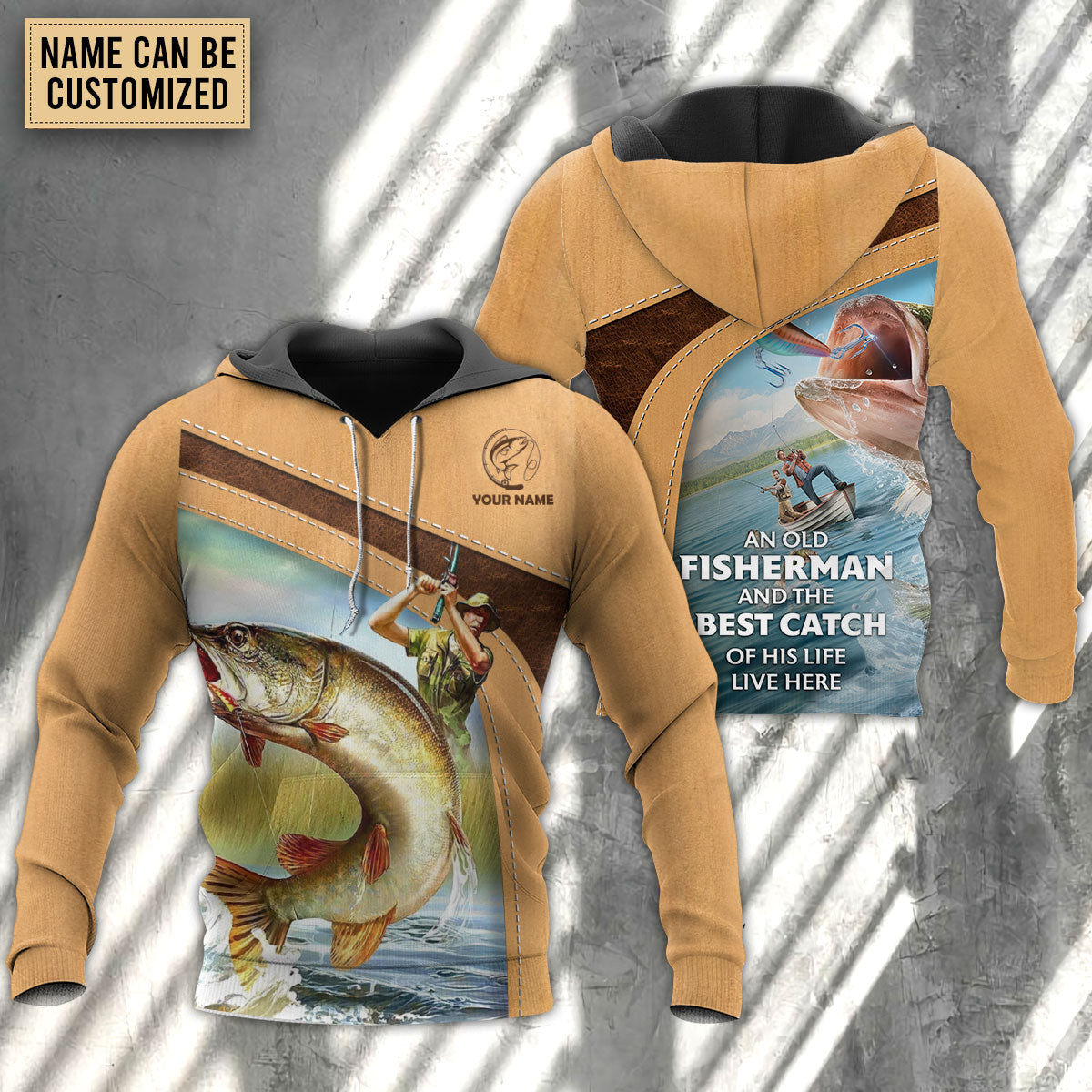 Fishing An Old Fisherman And The Best Catch - Personalized Hoodie