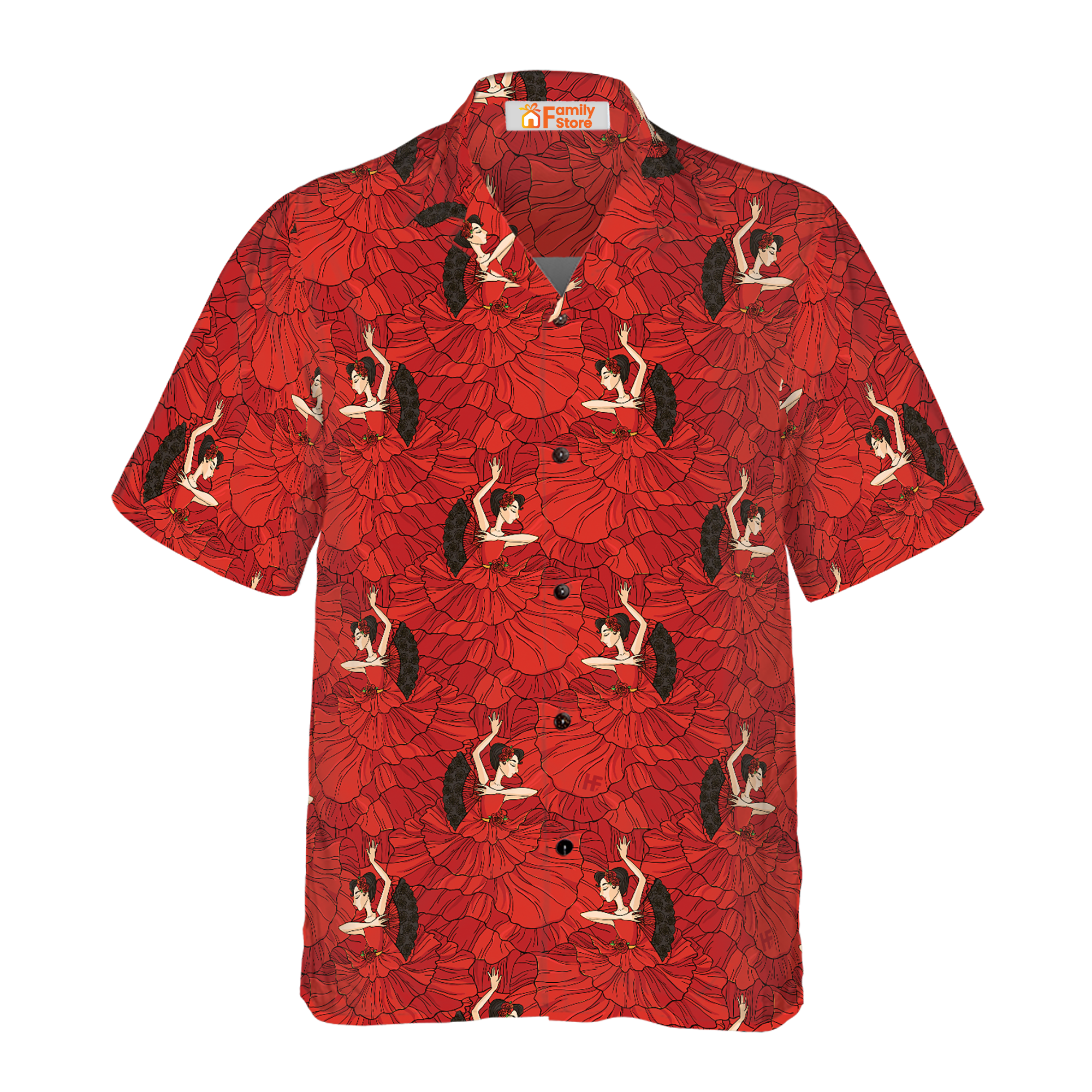 Flamenco Seamless Pattern - Hawaiian Shirt