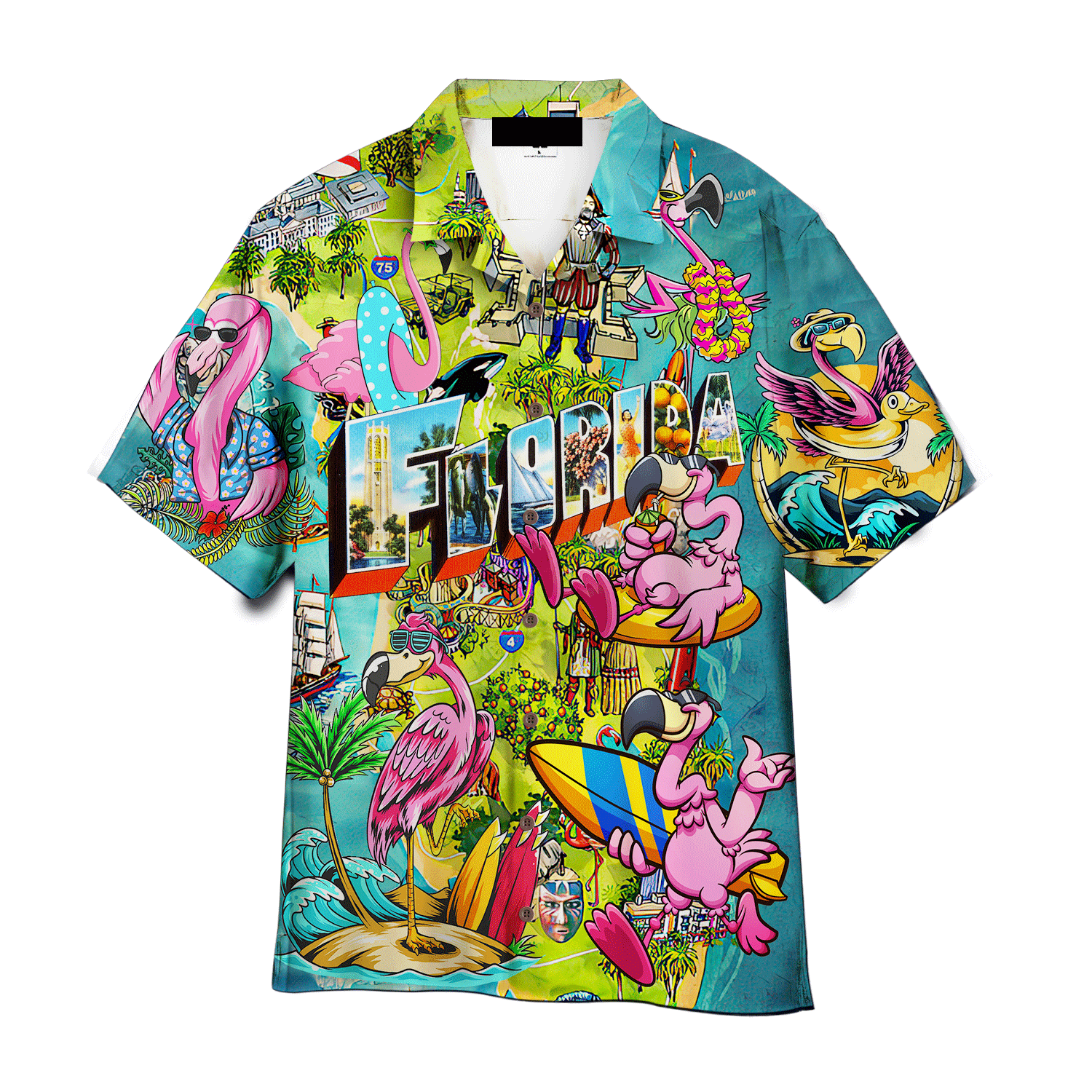 Flamingo Florida Beach Summer Party Colourful - Hawaiian Shirt