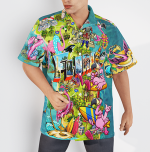 Flamingo Florida Beach Summer Party Colourful - Hawaiian Shirt