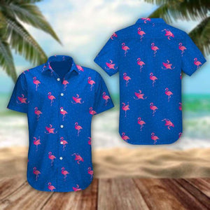 Flamingo Pink Blue - For Men And Women - Hawaiian Shirt