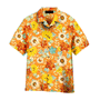 FlowerSunflowersOnOrangeTheFirstOfAutumnAlohaHawaiianShirtsForMenAndF_1