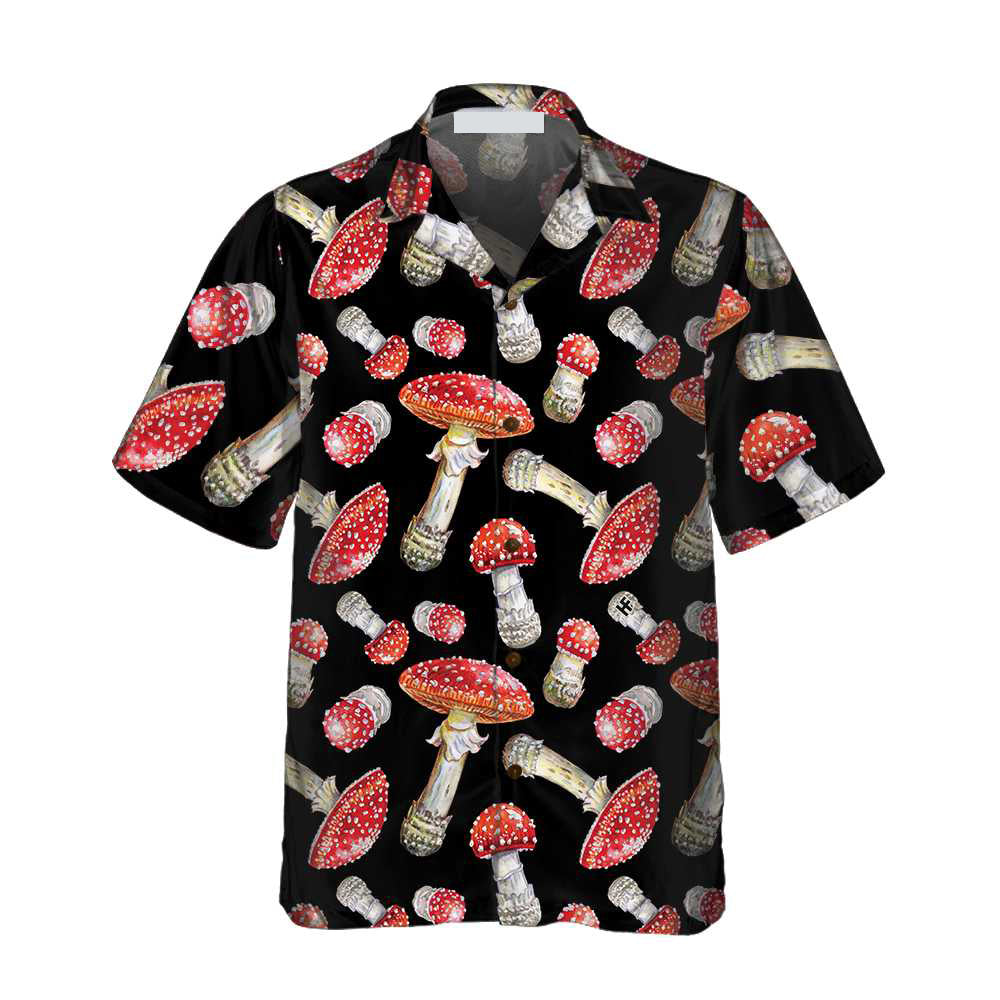 FlyAgaricMushroomHawaiianShirt_RedMushroomPrintShirtForMen_Women_8485_3