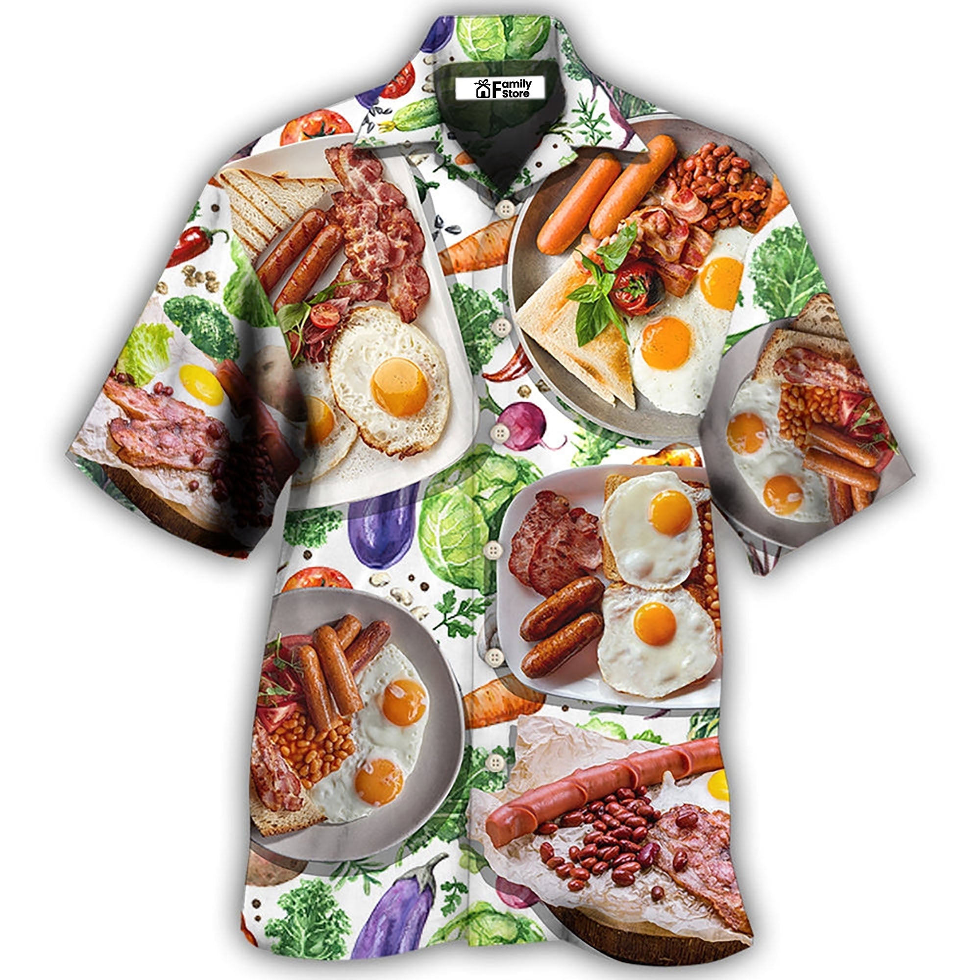 Food Breakfast Sausage Art Style - Gift For Food Lovers - Hawaiian Shirt