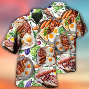 Food Breakfast Sausage Art Style - Gift For Food Lovers - Hawaiian Shirt