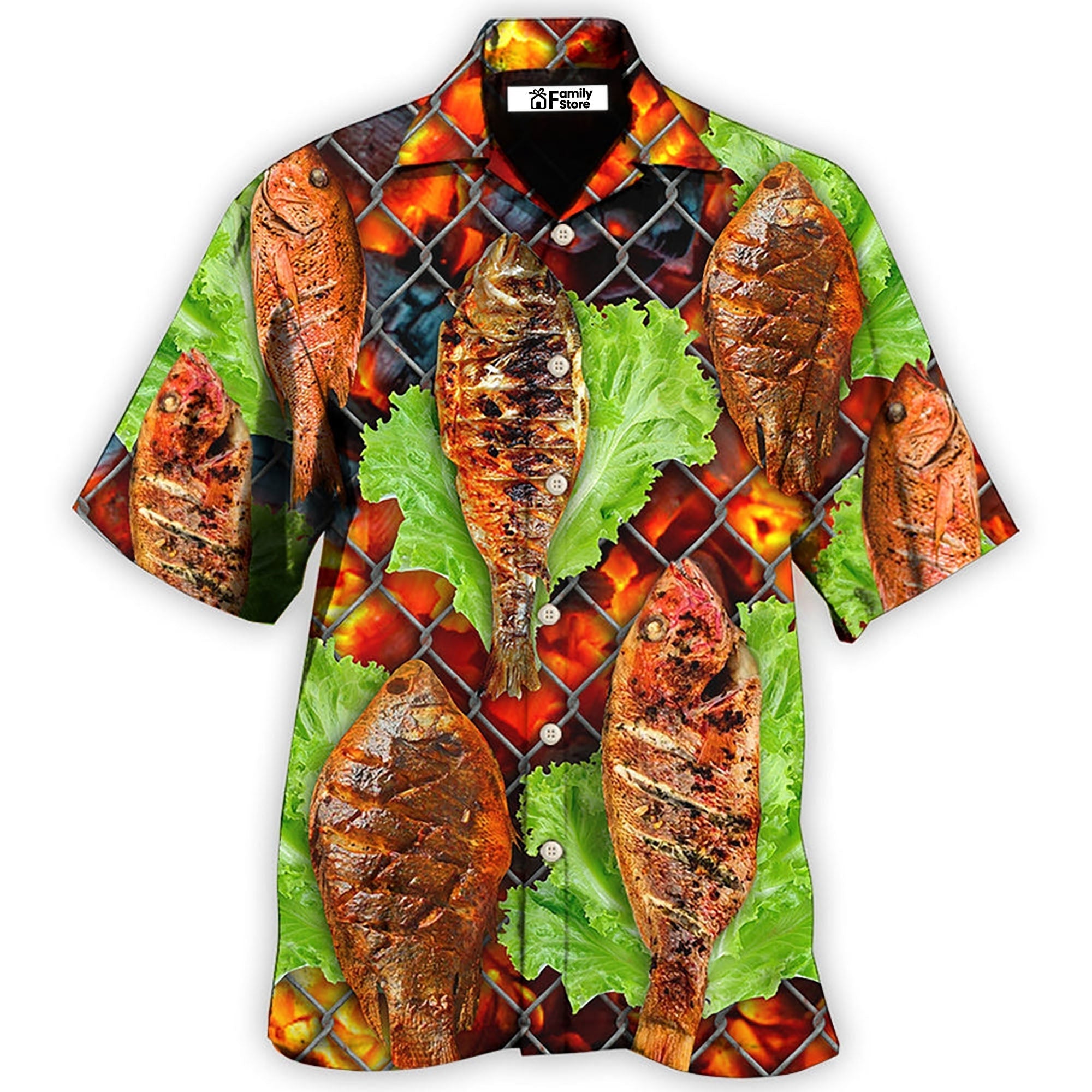 Food Delicious Grilled Fish BBQ Style - Gift For Food Lovers - Hawaiian Shirt