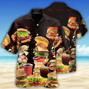 Hamburger Fast Food - Gift For Food Lovers - Hawaiian Shirt