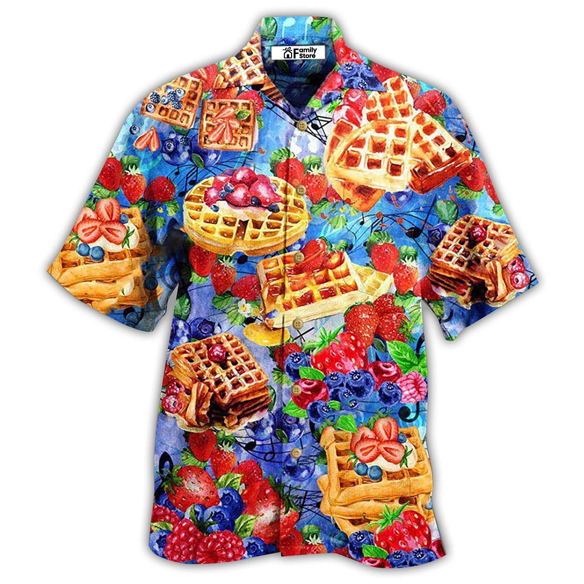 FoodPancakeWithStrawberyAndBlueBeryDelicious HawaiianShirt OwlOhh_2566_1