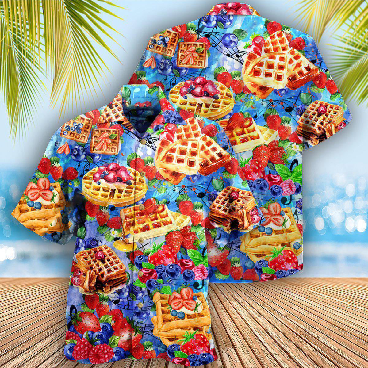 FoodPancakeWithStrawberyAndBlueBeryDelicious HawaiianShirt OwlOhh_2566_3