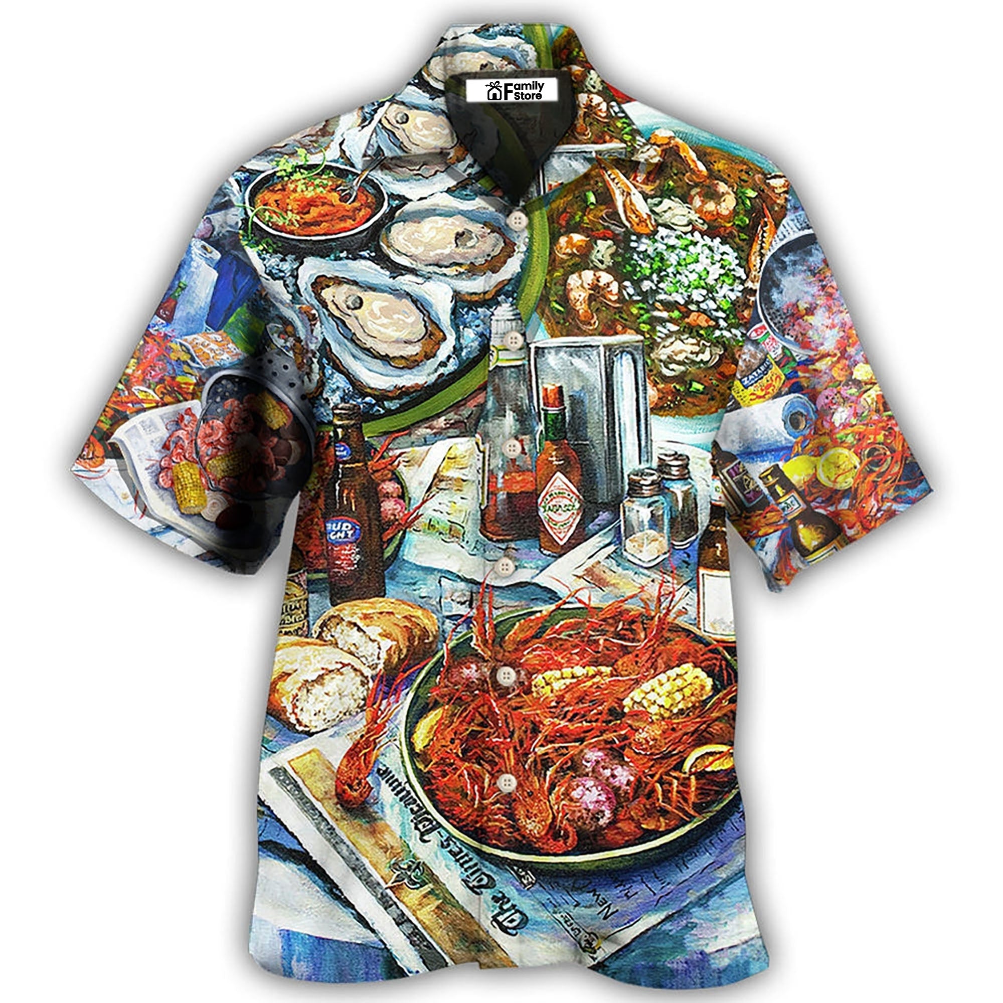 Sea Food And Drink Art Style - Gift For Food Lovers - Hawaiian Shirt