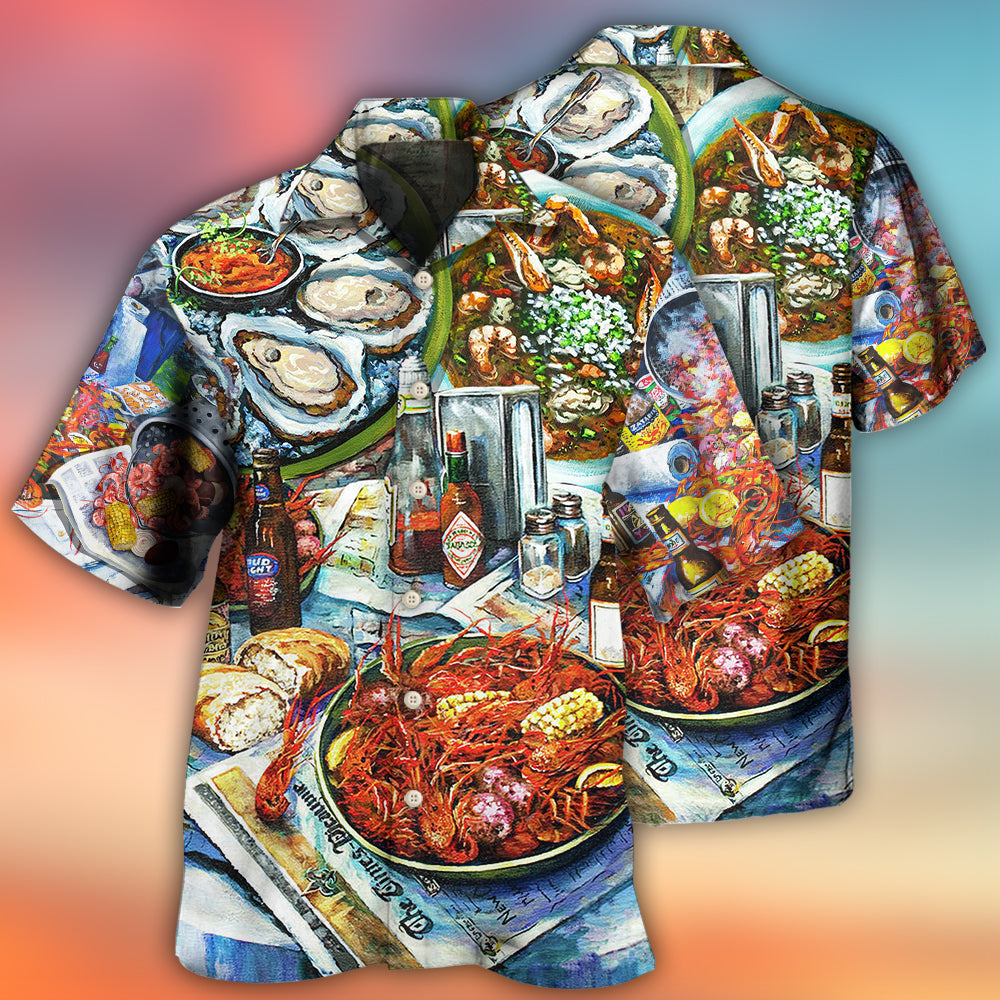 Sea Food And Drink Art Style - Gift For Food Lovers - Hawaiian Shirt