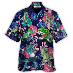 Golf Funny Dinosaur Back Nines Matter Tropical Pattern - Hawaiian Shirt