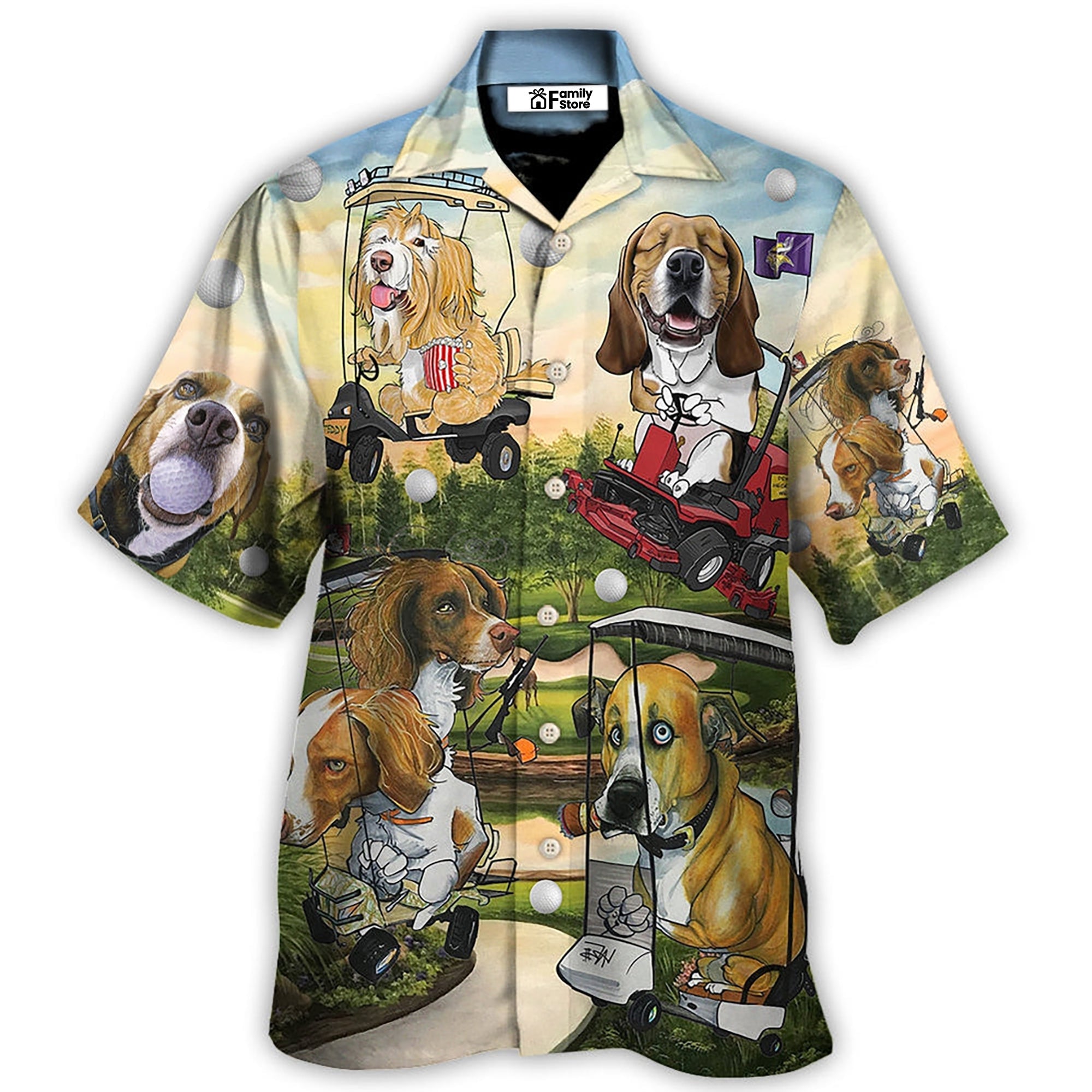 Funny Dog Golf Cart This Is How I Roll - Gift For Dog Lovers - Hawaiian Shirt