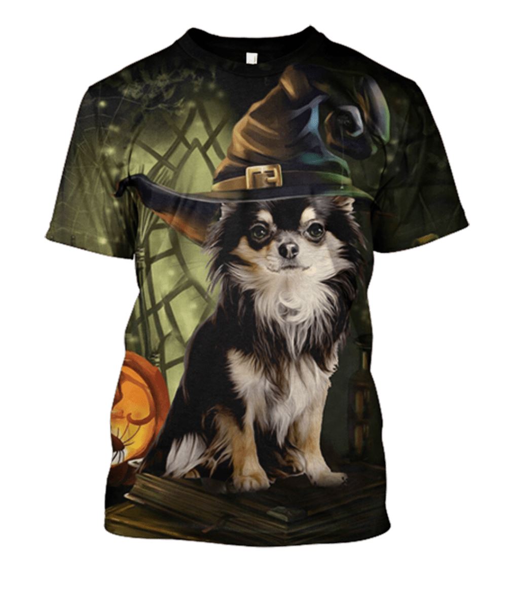 Dog Halloween Witch Hat T-Shirt