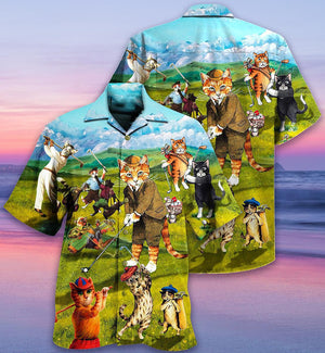 Golf Cats That What I Do I Play Golf And I Know Thing - Hawaiian Shirt