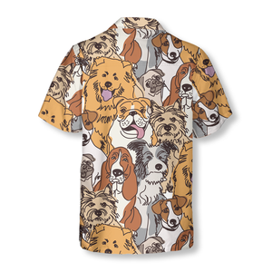 Group Dogs Seamless Pattern Hawaiian Shirt