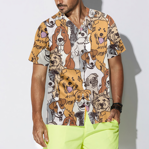 Group Dogs Seamless Pattern Hawaiian Shirt