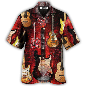 Abstract Halloween Guitar Art Style - Hawaiian Shirt