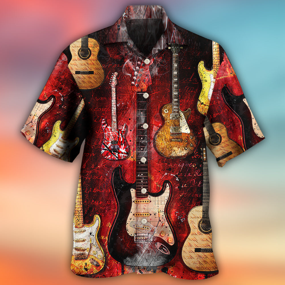 Abstract Halloween Guitar Art Style - Hawaiian Shirt