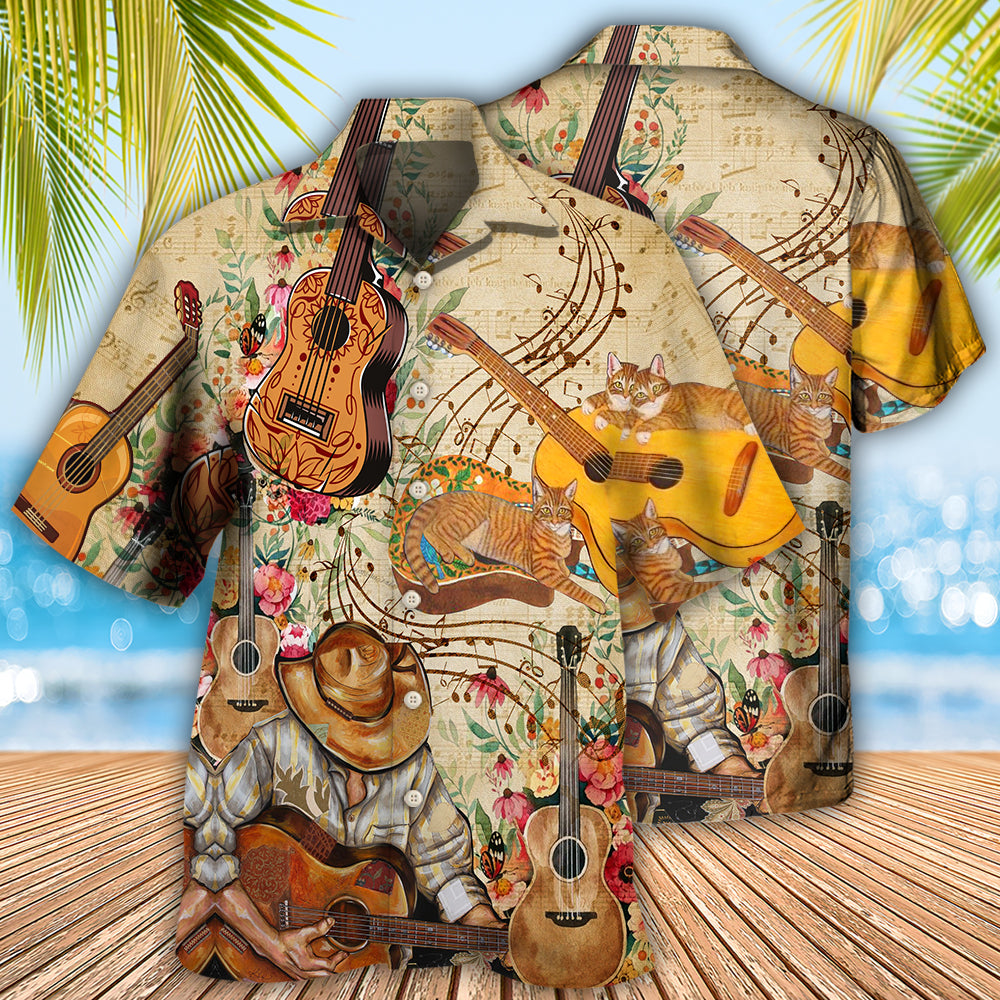 Guitar And Cat Are My Life - Hawaiian Shirt