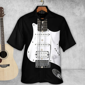 Electric Guitar Black White - Hawaiian Shirt