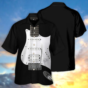 Electric Guitar Black White - Hawaiian Shirt