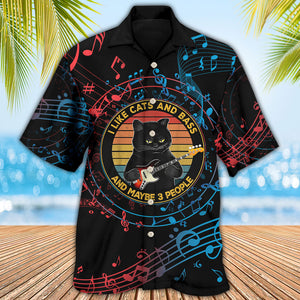 Guitar I Like Cats, Bass And May Be 3 People - Hawaiian Shirt