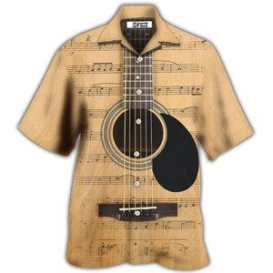 Guitar Retro Music Note - Hawaiian Shirt