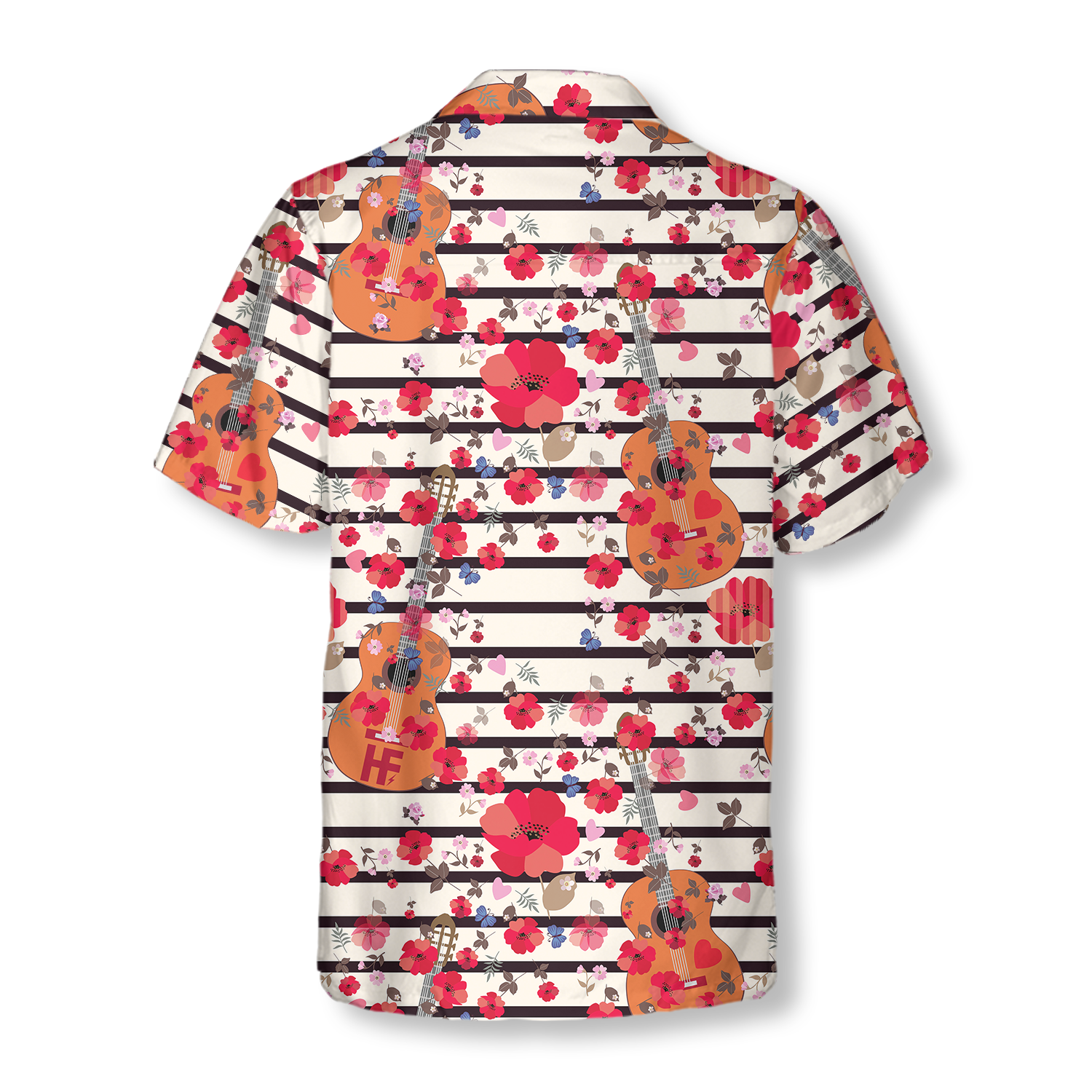 Guitars And Flowers Seamless Pattern - Hawaiian Shirt Summer Vibes