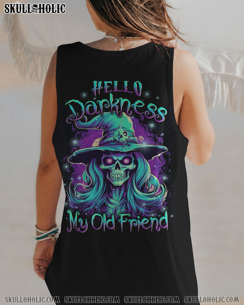 HELLO DARKNESS MY OLD FRIEND WITCH HALLOWEEN ALL OVER PRINT YHLN2507233_Tanks_Unisex Tank Top_S 1 EYkR0