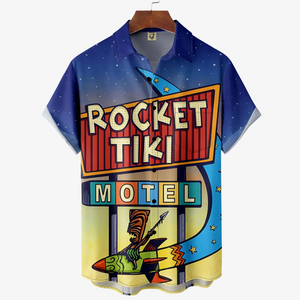 Rocket Tiki Motel Catoon Native - Hawaiian Shirt