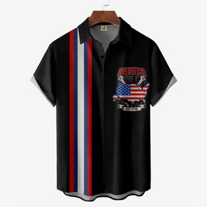 American Flag Est 1776 Black - Hawaiian Shirt