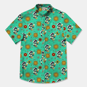 Mexican Culture Sun Skull Holding Beer - Hawaiian Shirt