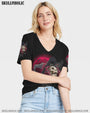 HOT DEAL_ BE A WITCH ROSE SKULL ALL OVER PRINT TLTW1409223_Short sleeves_V neck Shirt_2XL 1 qSvRH