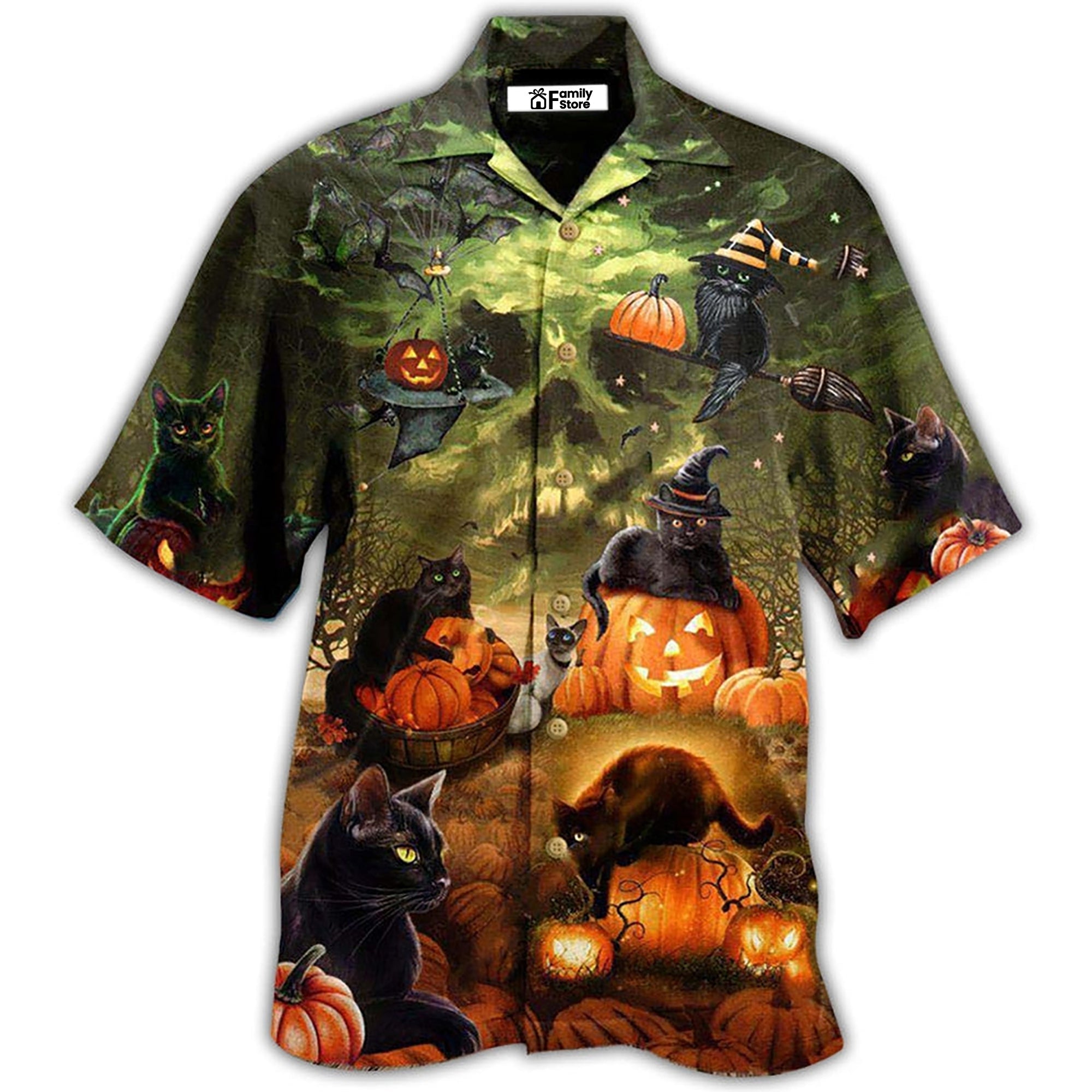 Halloween Black Cat May Luck Be Yours On Halloween - Hawaiian Shirt