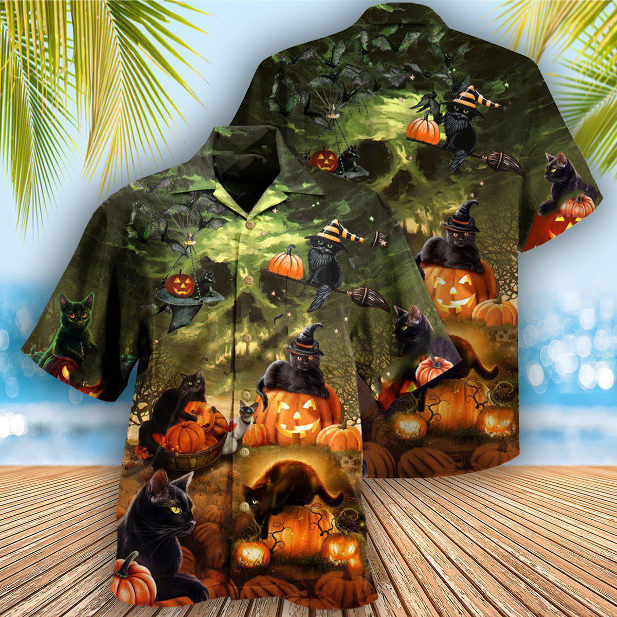 Halloween Black Cat May Luck Be Yours On Halloween - Hawaiian Shirt