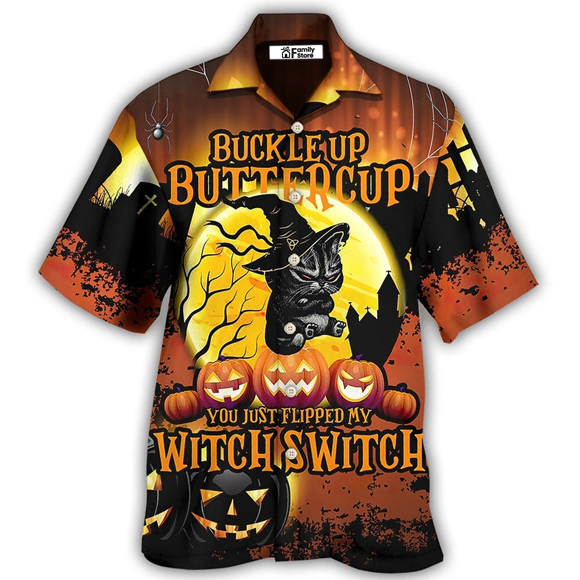 Halloween Cat Buckle Up Buttercup - Hawaiian Shirt