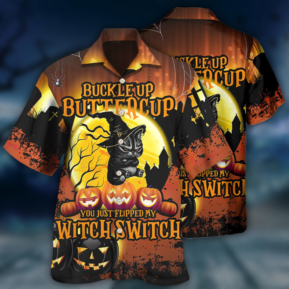 Halloween Cat Buckle Up Buttercup - Hawaiian Shirt