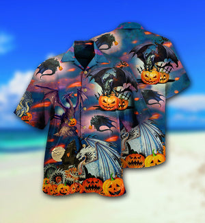 Halloween Dragon And Halloween Scaredy - Hawaiian Shirt