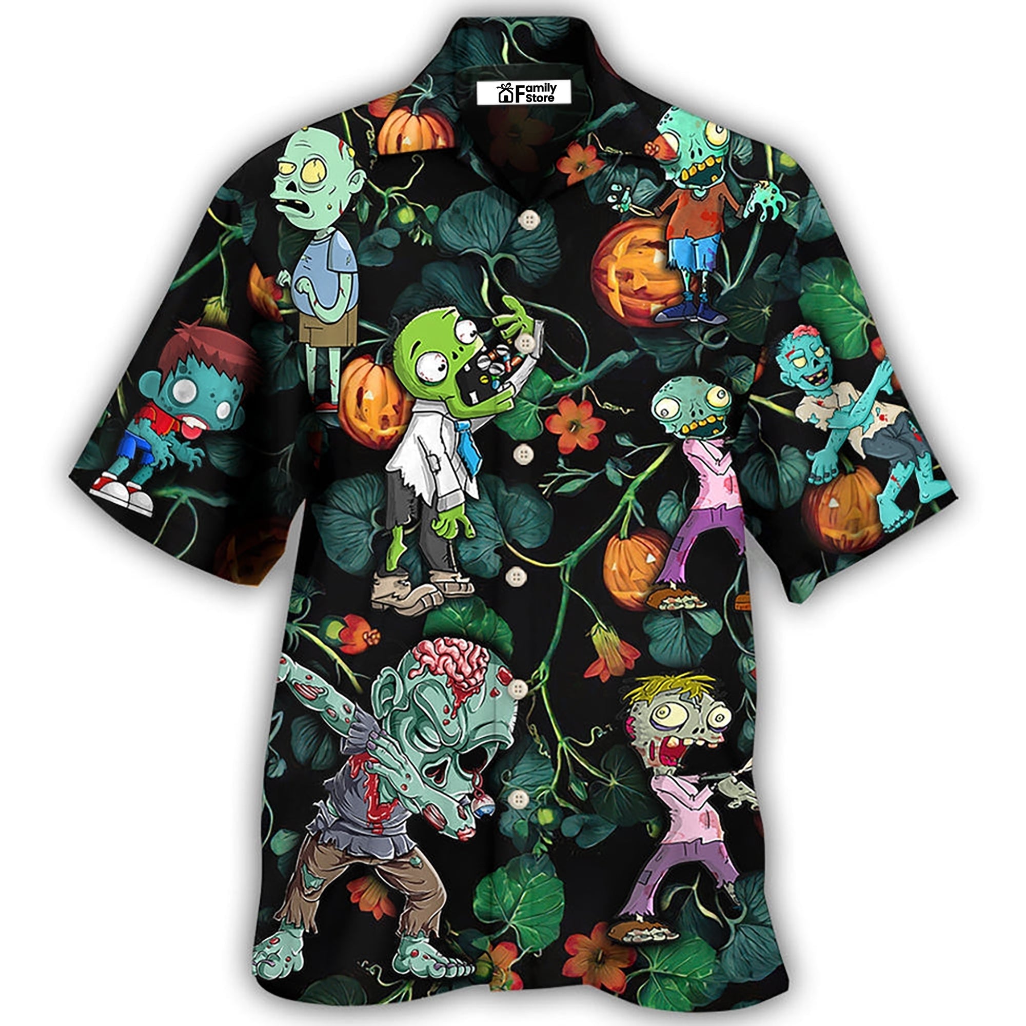 HalloweenZombieTropicalPumpkinScary HawaiianShirt OwlOhh_6181_1