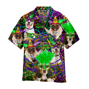 Happy Dogs Happy Mardi Gras - Hawaiian Shirt